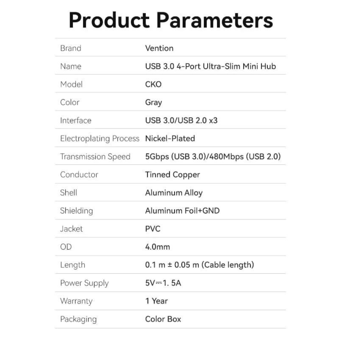 Vention 4 in 1 USB 3.0 Mini Hub