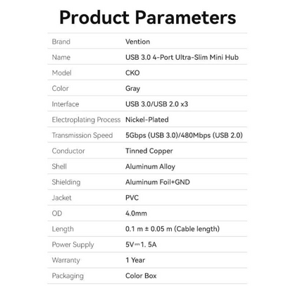 Vention 4 in 1 USB 3.0 Mini Hub