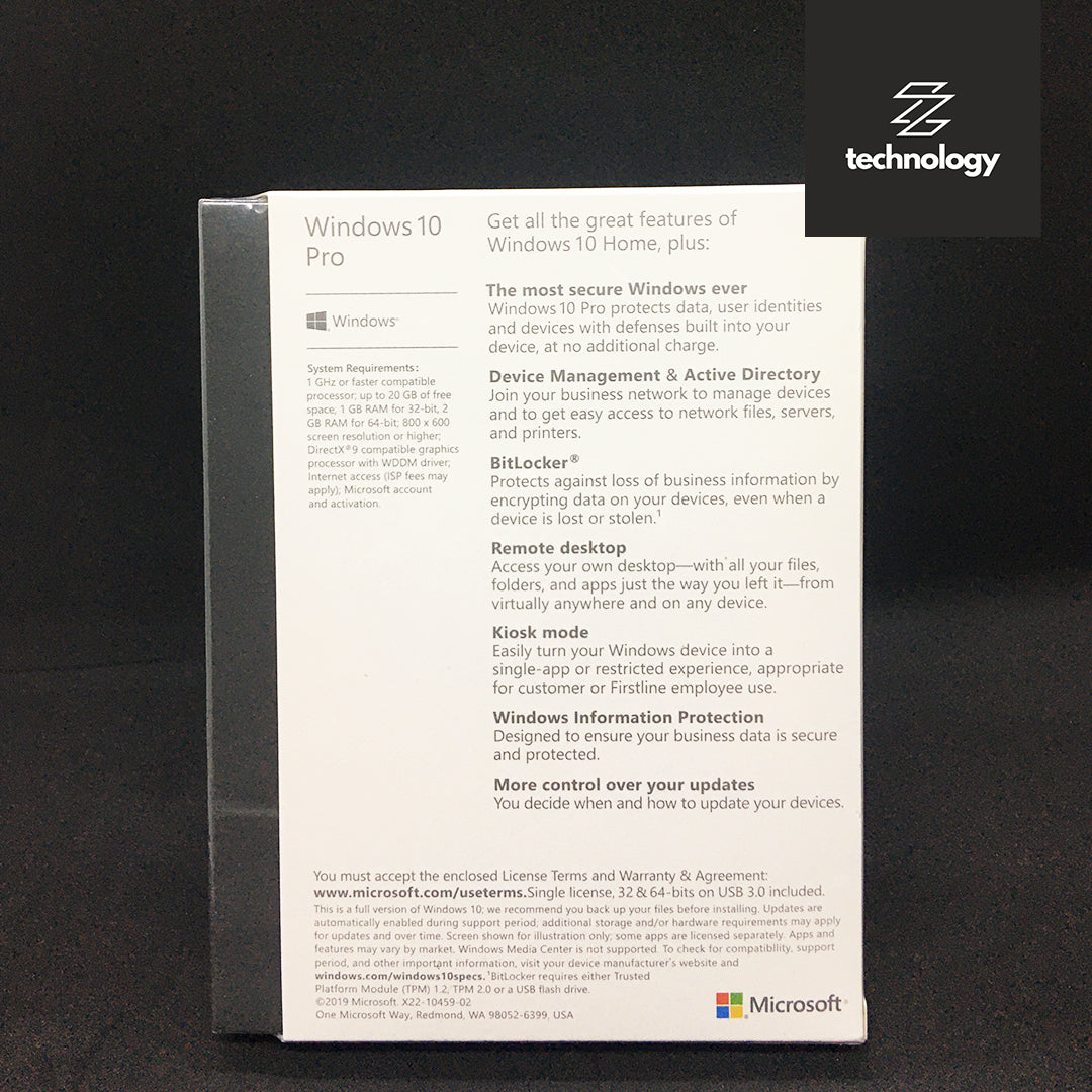 Windows 10 Professional 32/64 Bit Full Product Package – Ztechnology IT ...